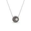Zilveren collier rond zirkonia 709S