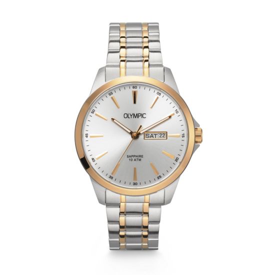 Olympic horloge heren staal/geel pvd OL26HSS321B