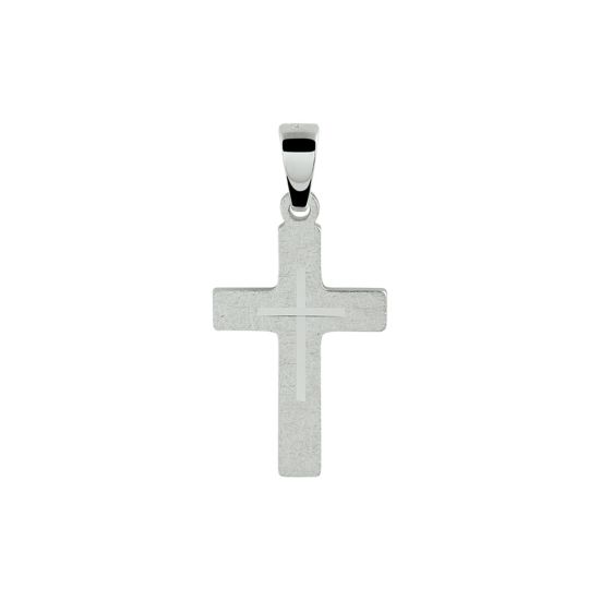 Zilveren hanger kruis mat 1330096