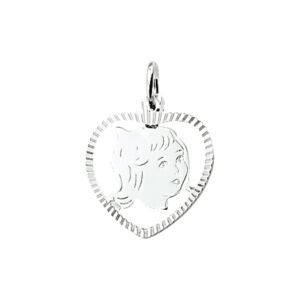Zilveren kinderkopje meisje 16,6x16,1mm 1005225