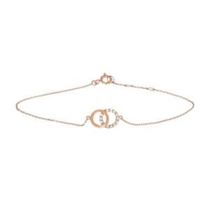 Roodgouden armband rondjes zirkonia 16.5-18.5cm 4400692