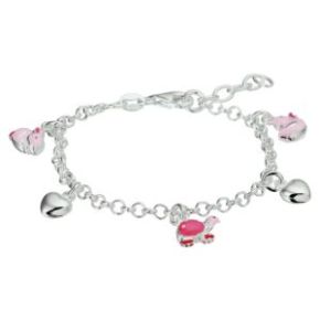 Zilveren armband met 5x bedel 13+2cm 1329678