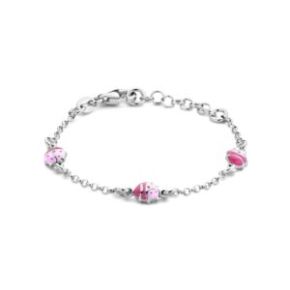 Zilveren armband met 3xlhb roze 11+2cm 1336388