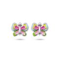 Zilveren oorstekers vlinder multi color 1336088