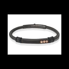 Br stalen armband zwart pvd en rose goud STAU05-M-19CM