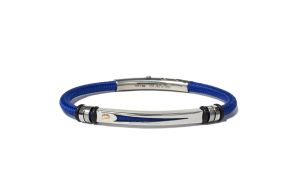 Br stalen armband met blauw nautico en rose goud NAUTICO46-M-19CM