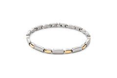 Boccia armband titanium met geel verguld 03068-02