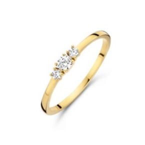 Gouden ring met 3x zirkonia mt50 4024506