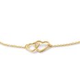 Gouden collier 2x hart Connected Love JKN25559