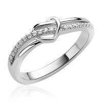 ZIlveren ring met zirkonia hart ZIR2874-56