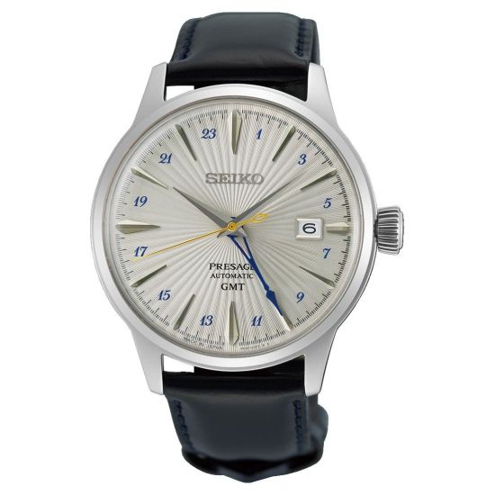 Seiko Presage GMT staal/leer SSK049J1