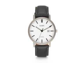Olympic horloge heren titanium met lerenband 40mm OL26HTL221