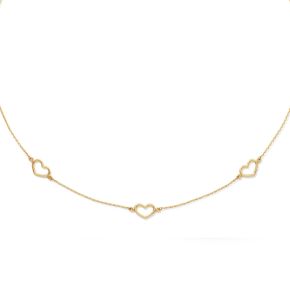 Gouden collier 3x hart JKN26.650