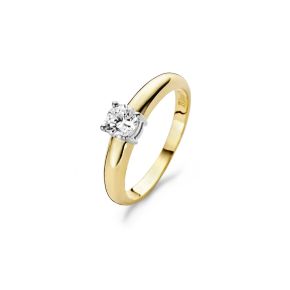 Gouden ring bicolor zirkonia 1129BZI/54