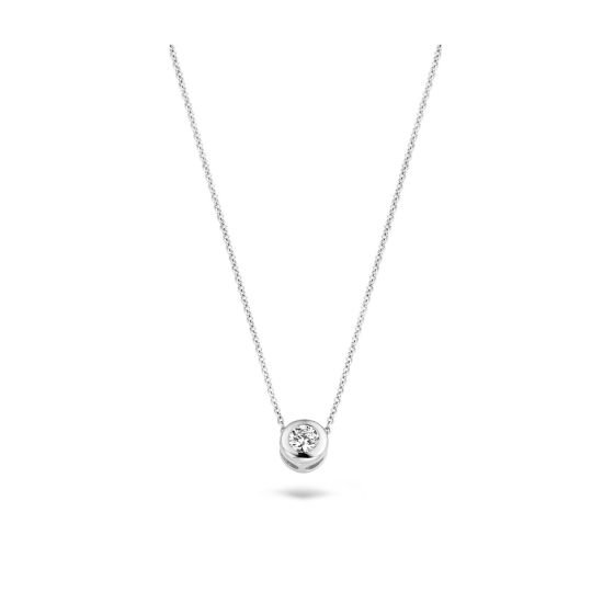 Witgouden collier gladom zirkonia 3052WZI