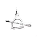 Zilveren hanger hoefijzer/zweep 1003691