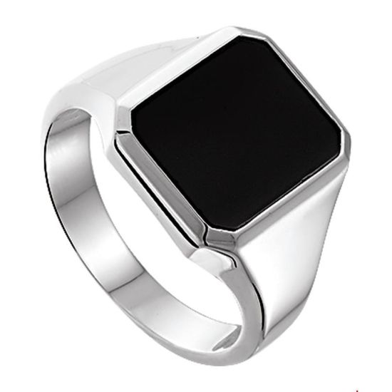 Zilveren ring onyx mt19 1014740