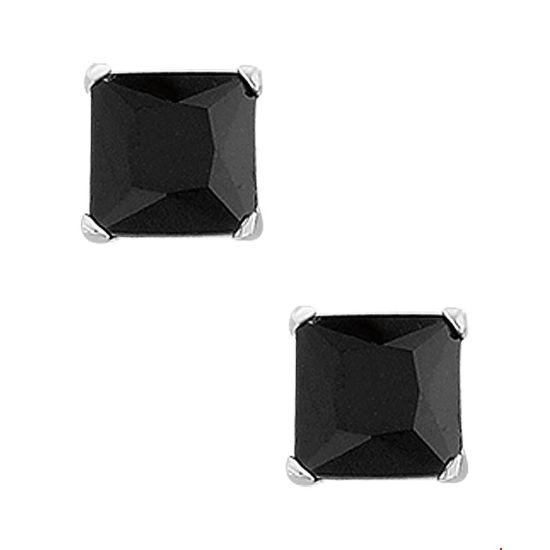 Zilveren oorsteker vk zwart 7mm 1313187