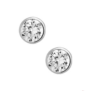 Zilveren oorstekers zirkonia 6mm gladom 1308070