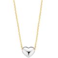 Gouden collier met witgouden hart 3061BGO