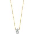 Gouden collier bicolor zirkonia 3064BZI 