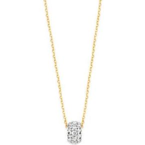 Gouden collier bicolor zirkonia 3064BZI