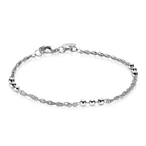 Zilveren armband bolletjes/singapore ZIA1422
