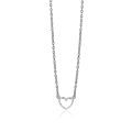Zilveren collier open hartje  ZIC1420