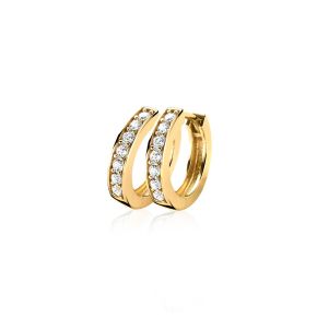 Zilveren oorringen geel verguld zirkonia ZIO191Y