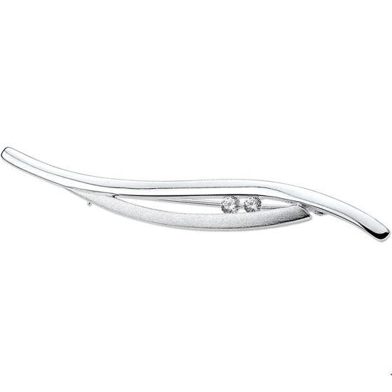 Zilveren broche zirkonia mat/glans 1005987