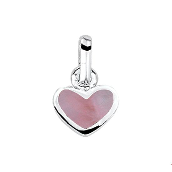 Zilveren hanger hart roze 1014272