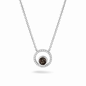 Zilveren collier rond zirkonia 601S