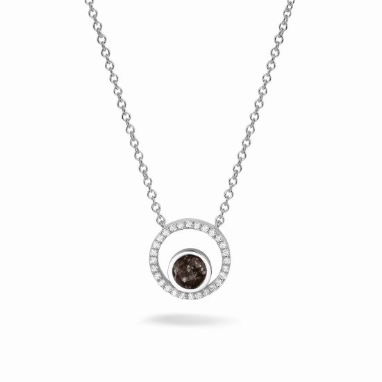 Zilveren collier rond zirkonia 601S