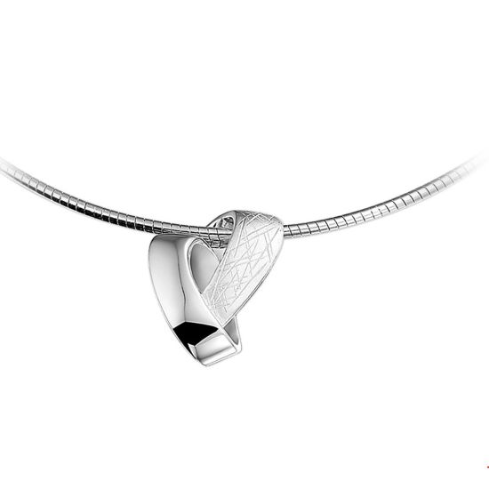 Collier met hanger mat/glimmend 42-45cm