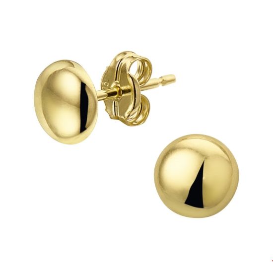 Gouden oorstekers plat bol 6mm 4006781
