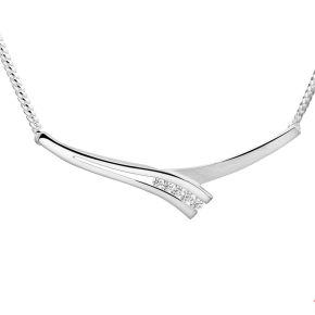 zilver collier met tussenstuk 42-45cm