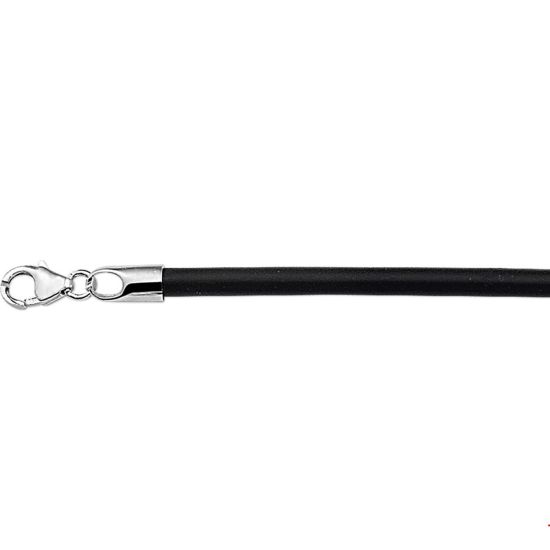 Zilver collier rubber 45cm 3mm