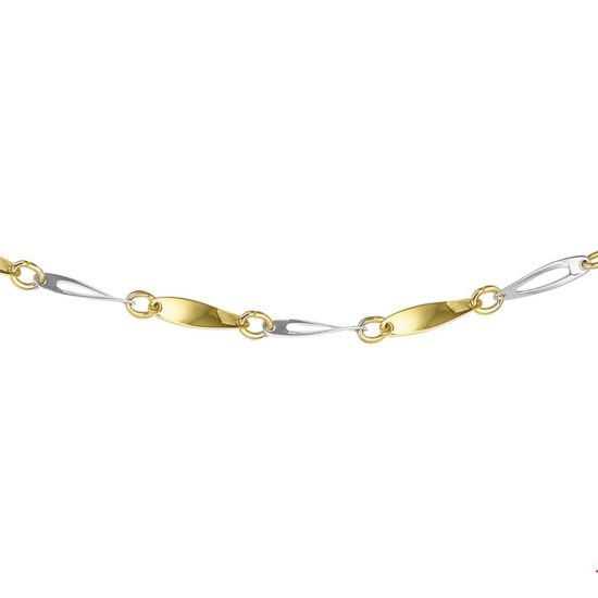 Gouden collier bicolor 45cm 4.9gr