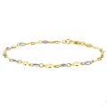 Gouden armband bicolor 19cm
