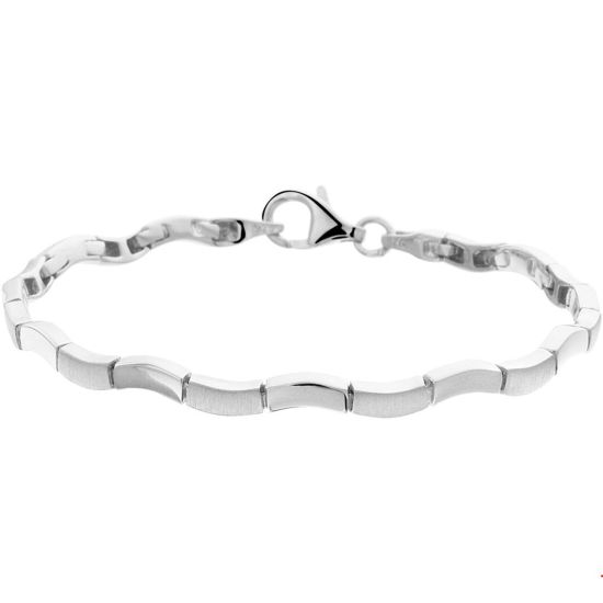 Zilveren armband mat/glimmend 19cm 1306904