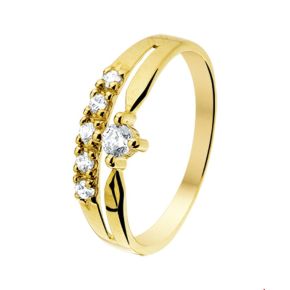 Gouden ring zirkonia mt 19.5 4013842