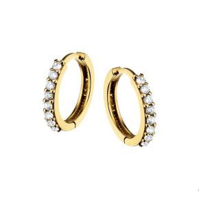 Gouden oorringen zirkonia 1.5x13mm 4016428