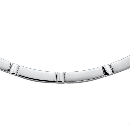 Zilver collier mat/glimmend 45cm