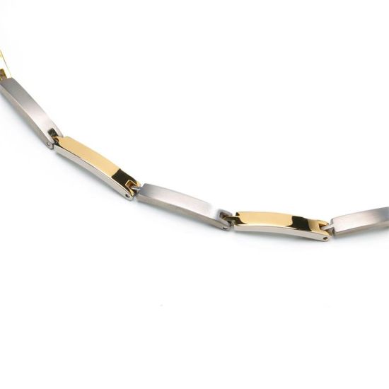Boccia collier titanium/geel pvd 0816-03