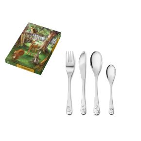 4-delig kindercouvert staal bosdieren 6829030