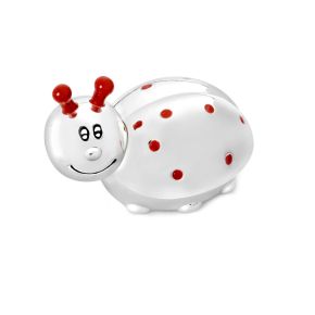 Tandendoosje Lieveheersbeest zilver kleur 8057261