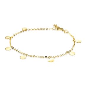 Gouden armband 7x rond plaatje ZGA167