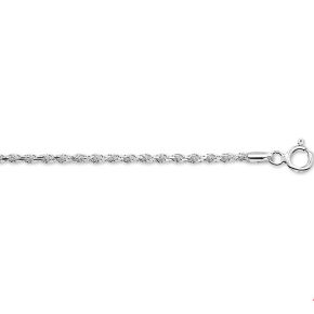 Zilveren armband koord gediamanteerd 19cm 2mm 1019995