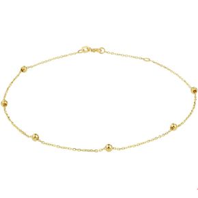 Gouden enkelketting bolletjes 24-26cm 4020718