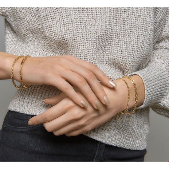 Goud/zilver bangle 3x60mm 3,7gr 5000182